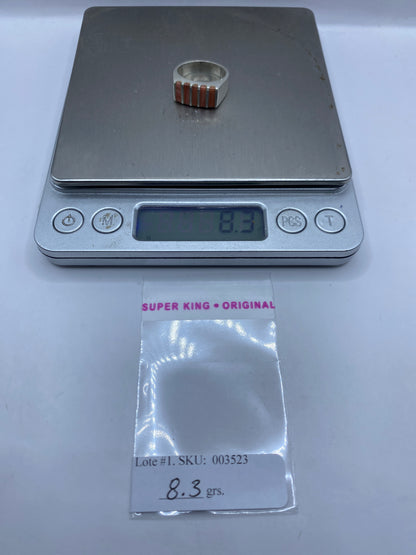 Anillo de Plata Geométrico con Piedra Natural — Diseño Étnico Unisex — foto 6