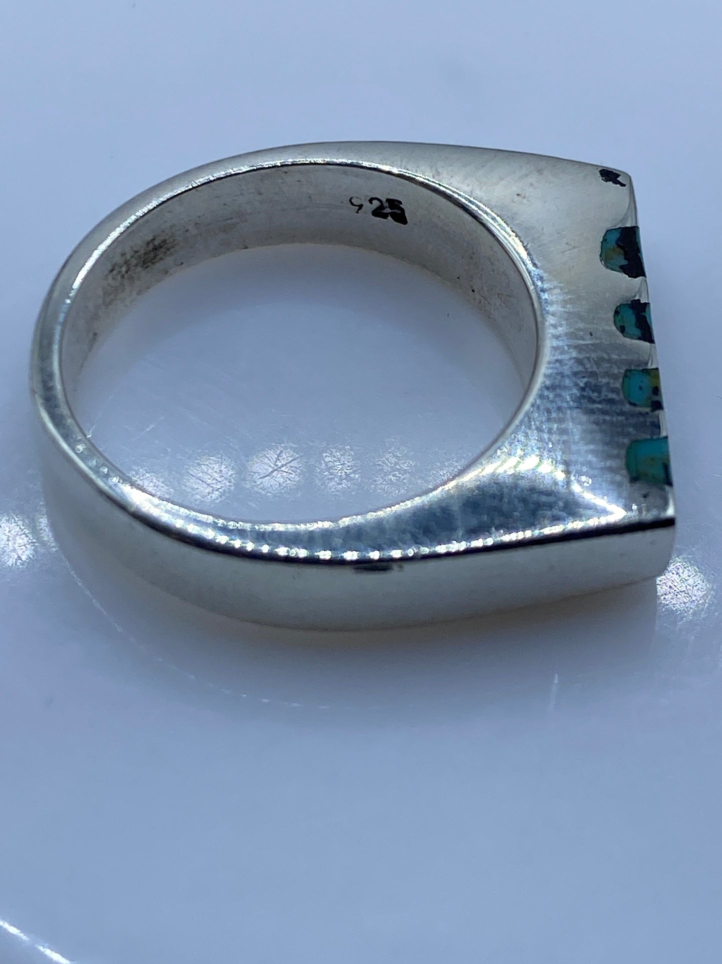 Anillo de Plata con Turquesa Azul Cielo — Geométrico Taxco — foto 5