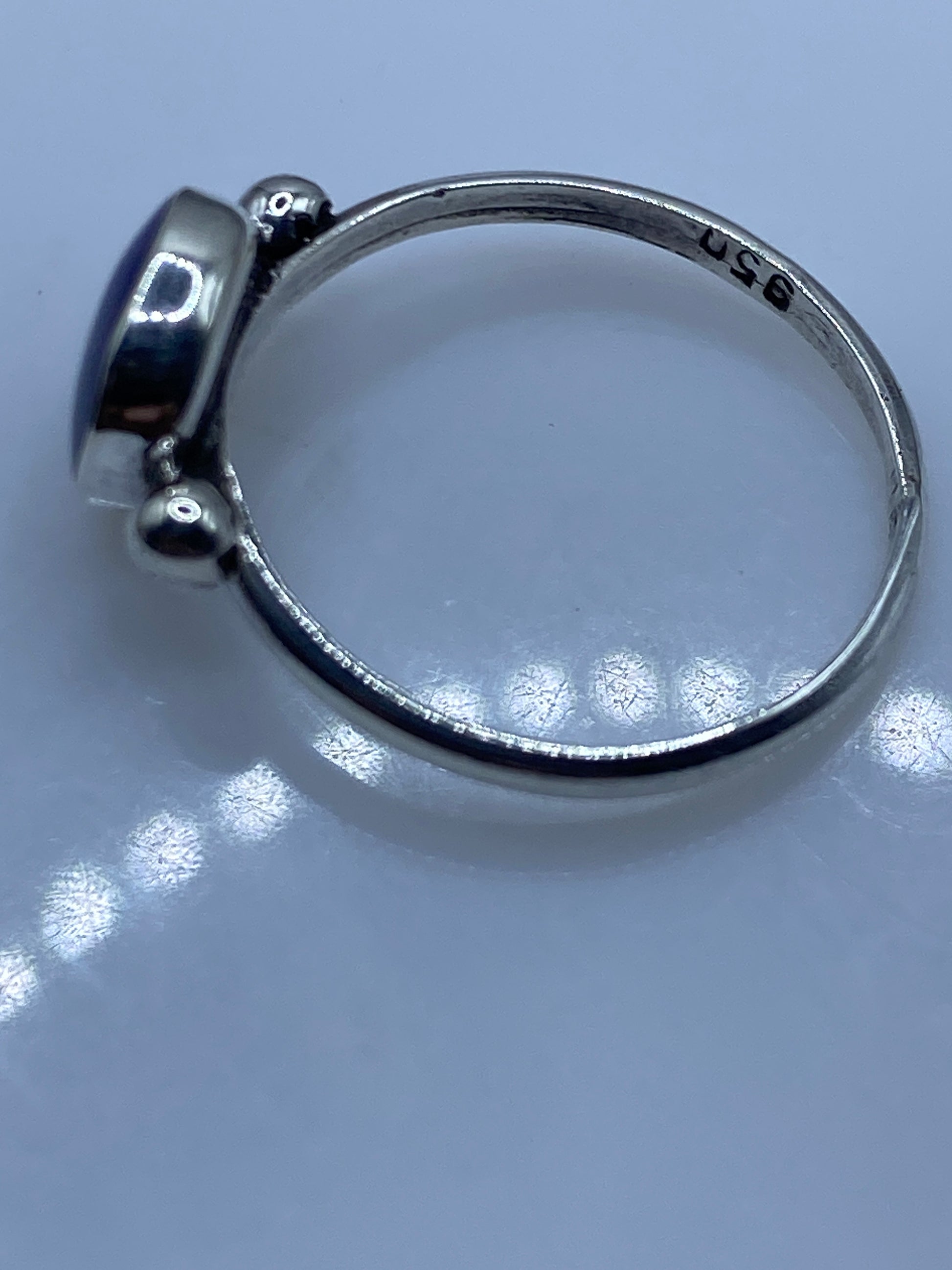 Anillo de Plata .950 con Lapislázuli Azul — Solitario Minimalista — foto 5