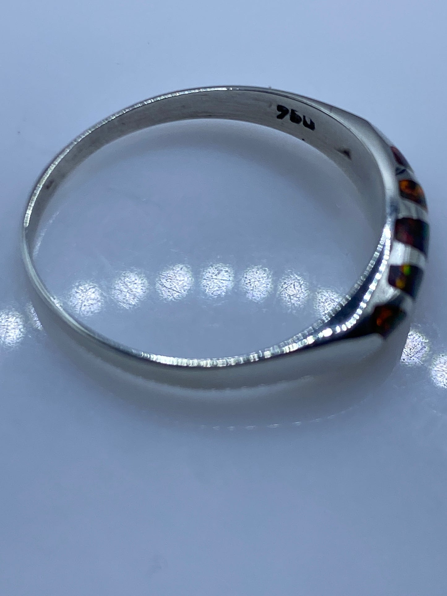 Anillo Plata .950 Ópalo de Fuego Multicolor — Unisex — foto 5