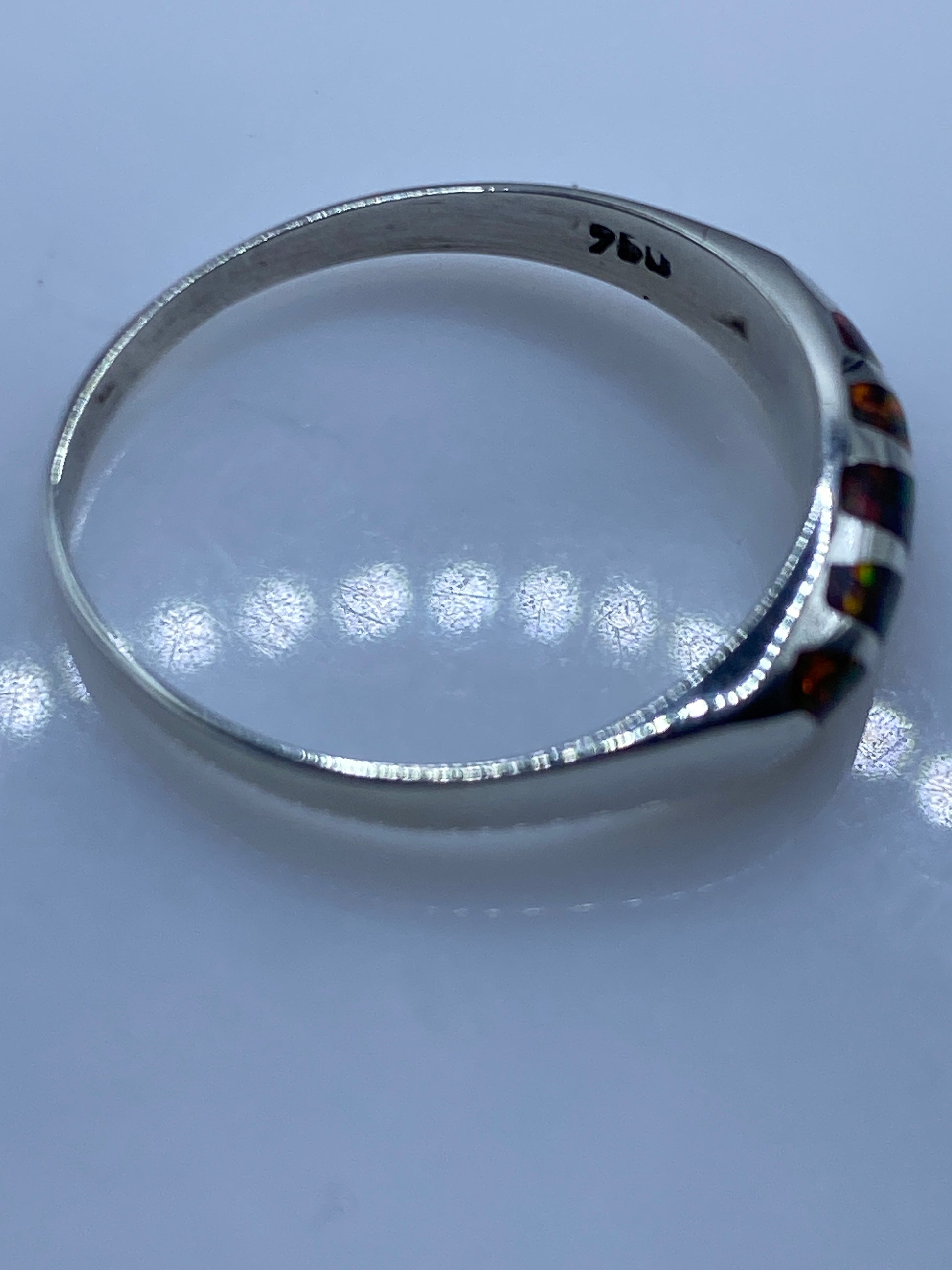 Anillo Plata .950 Ópalo de Fuego Multicolor — Unisex — foto 5
