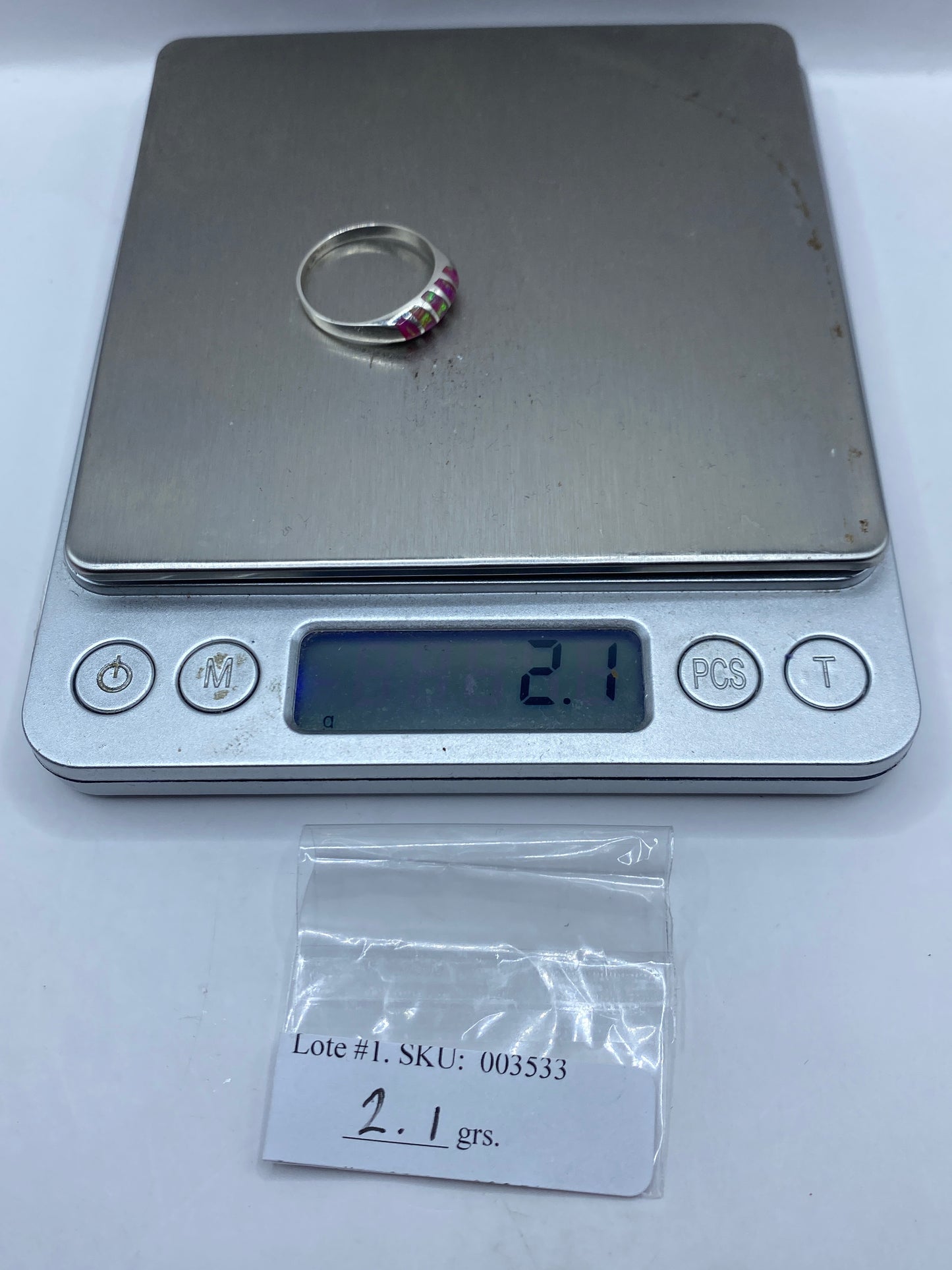 Anillo de Plata Ópalo de Fuego Rosa — Único — foto 6