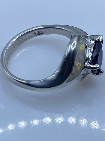 Anillo Plata Ópalo de Fuego — Abrazo Asimétrico — foto 5