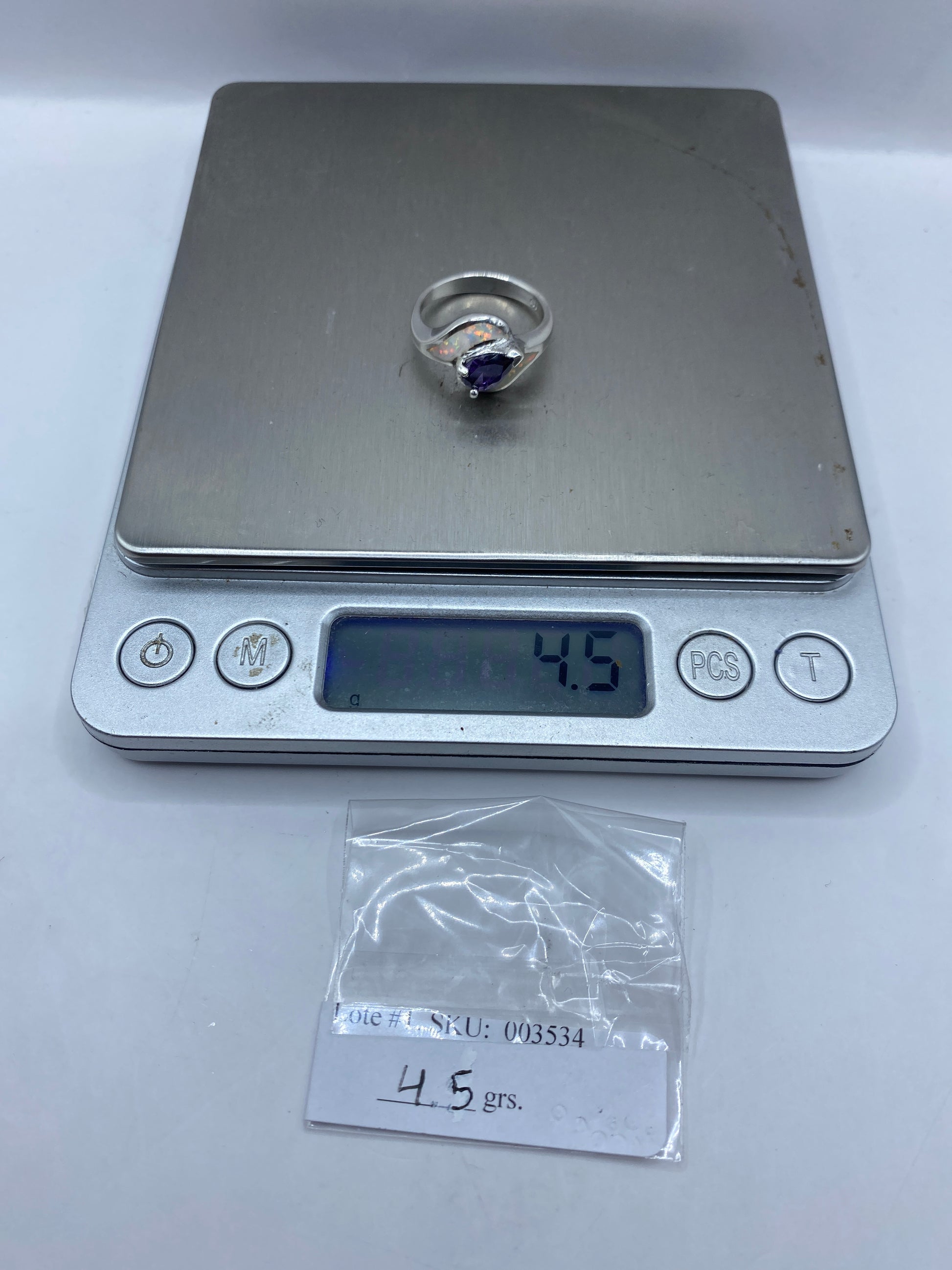 Anillo Plata Ópalo de Fuego — Abrazo Asimétrico — foto 6
