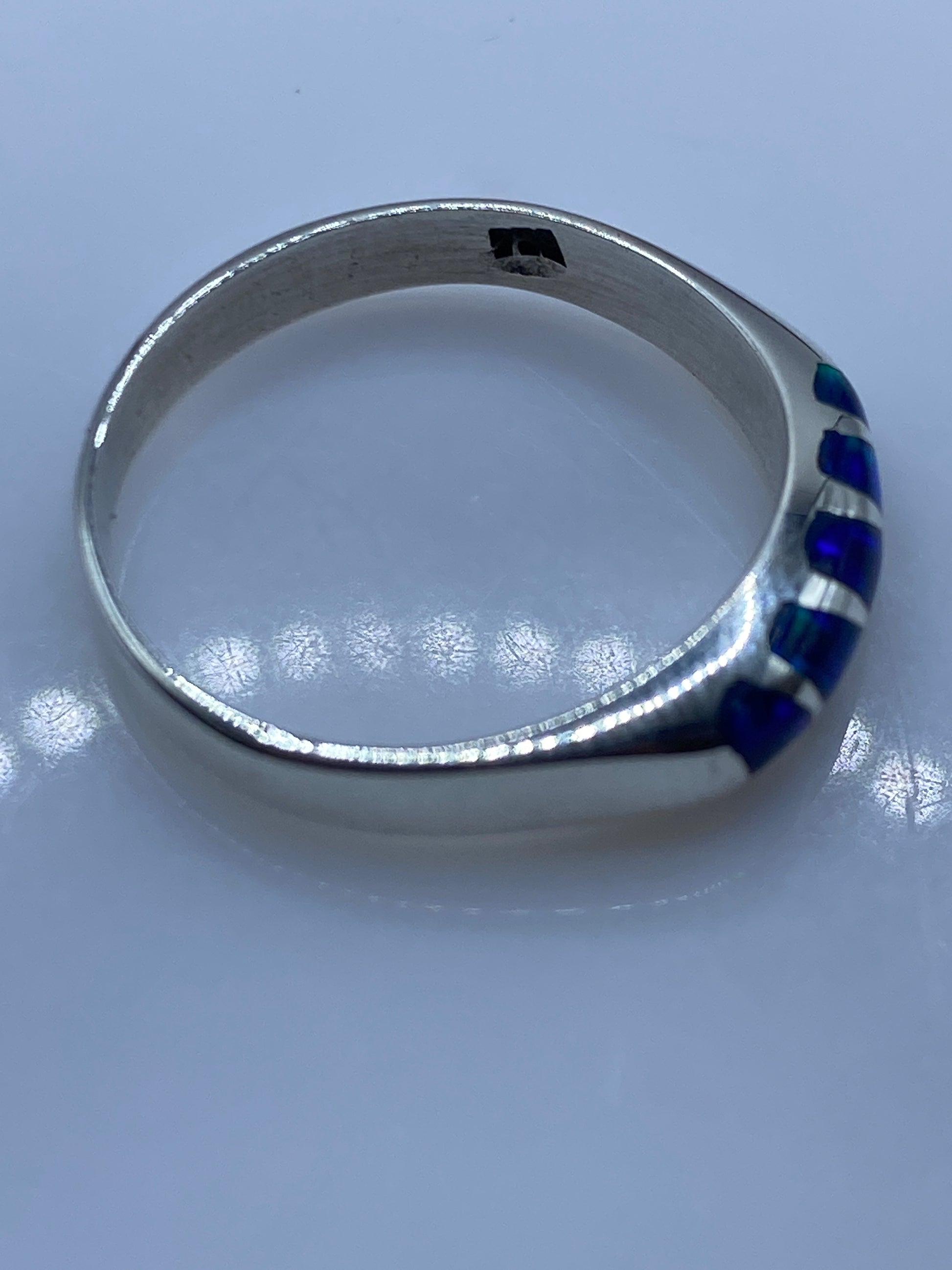Anillo de Plata con Ópalo de Fuego Azul — Minimalista — foto 5