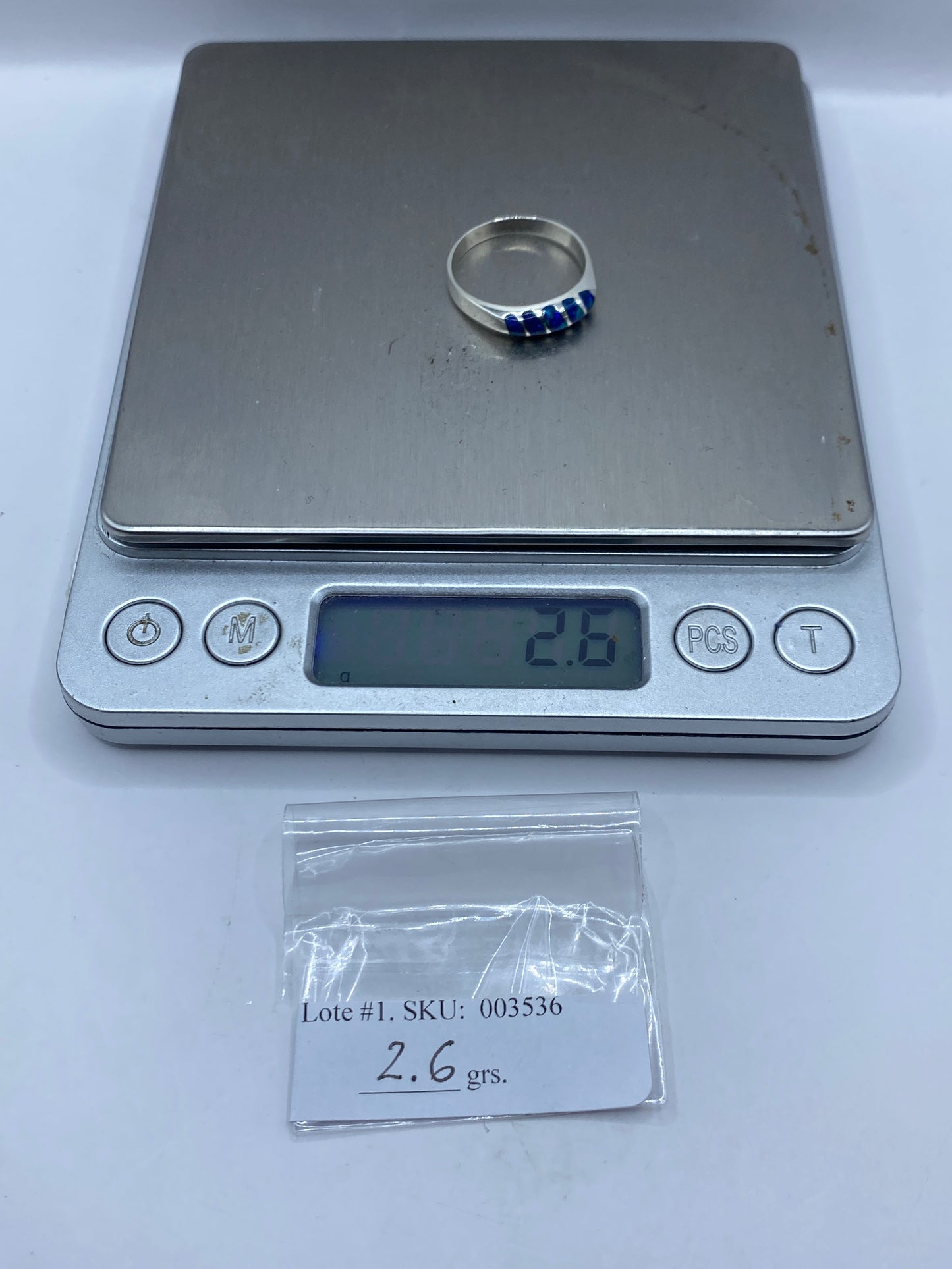 Anillo de Plata con Ópalo de Fuego Azul — Minimalista — foto 6