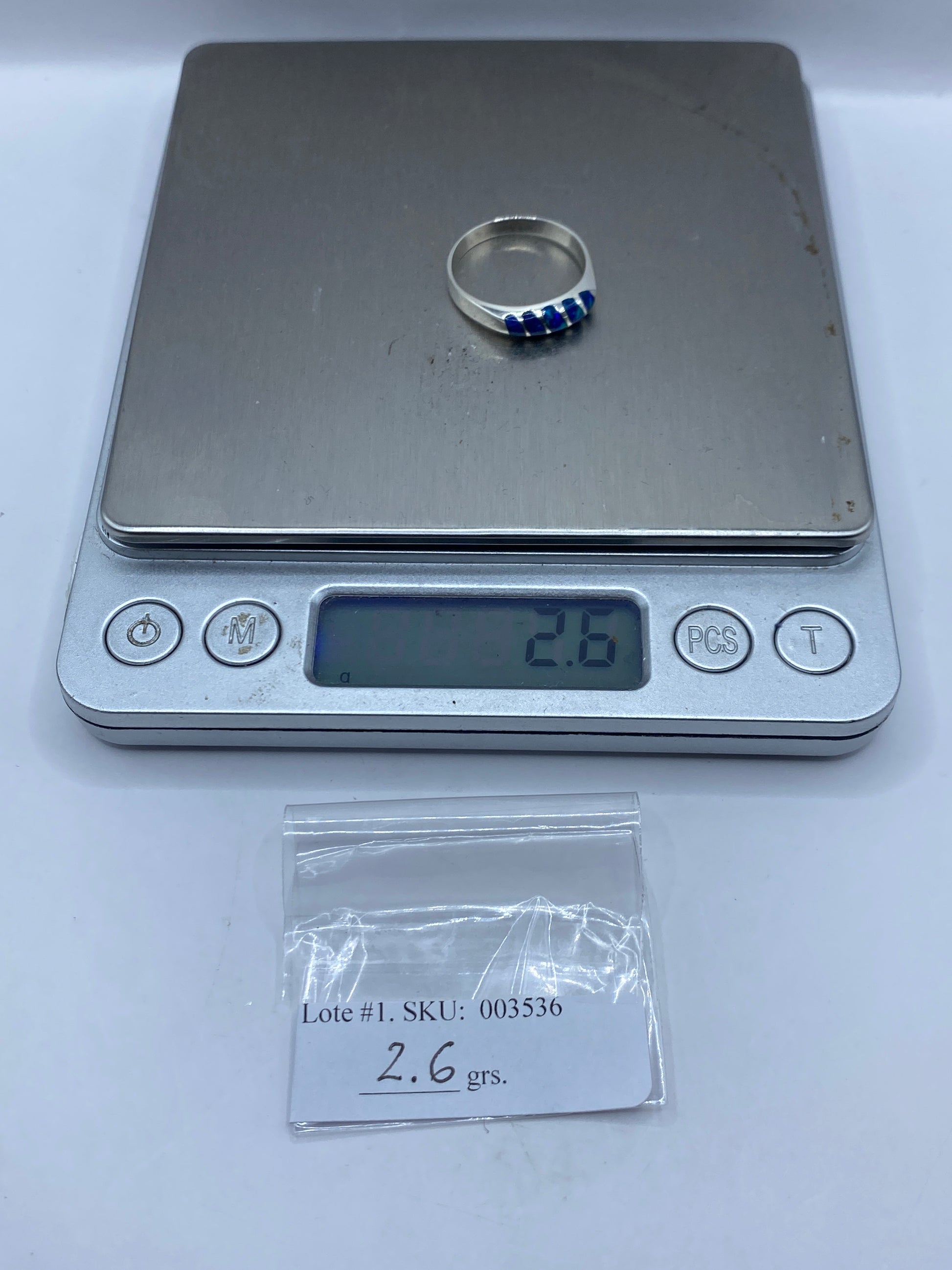 Anillo de Plata con Ópalo de Fuego Azul — Minimalista — foto 6