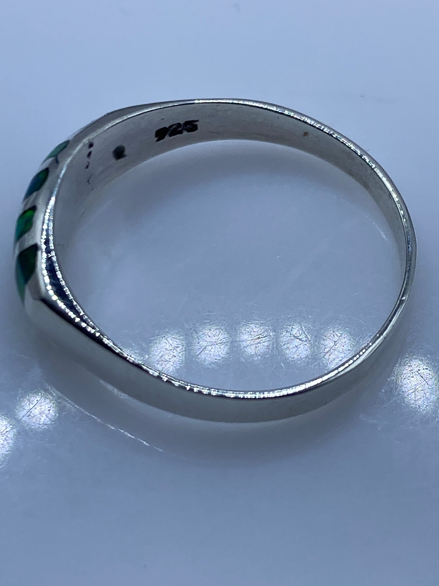 Anillo de Plata Ópalo de Fuego Verde Limón — Minimalista Unisex — foto 5