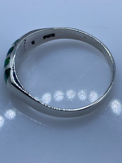 Anillo de Plata Ópalo de Fuego Verde Limón — Minimalista Unisex — foto 5