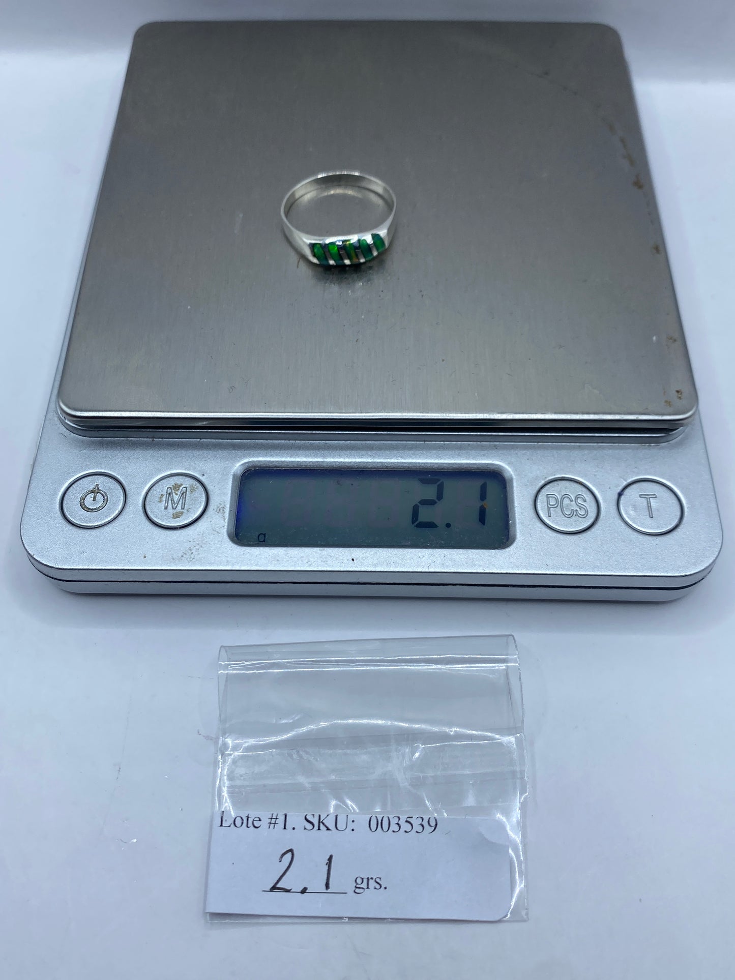 Anillo de Plata Ópalo de Fuego Verde Limón — Minimalista Unisex — foto 6