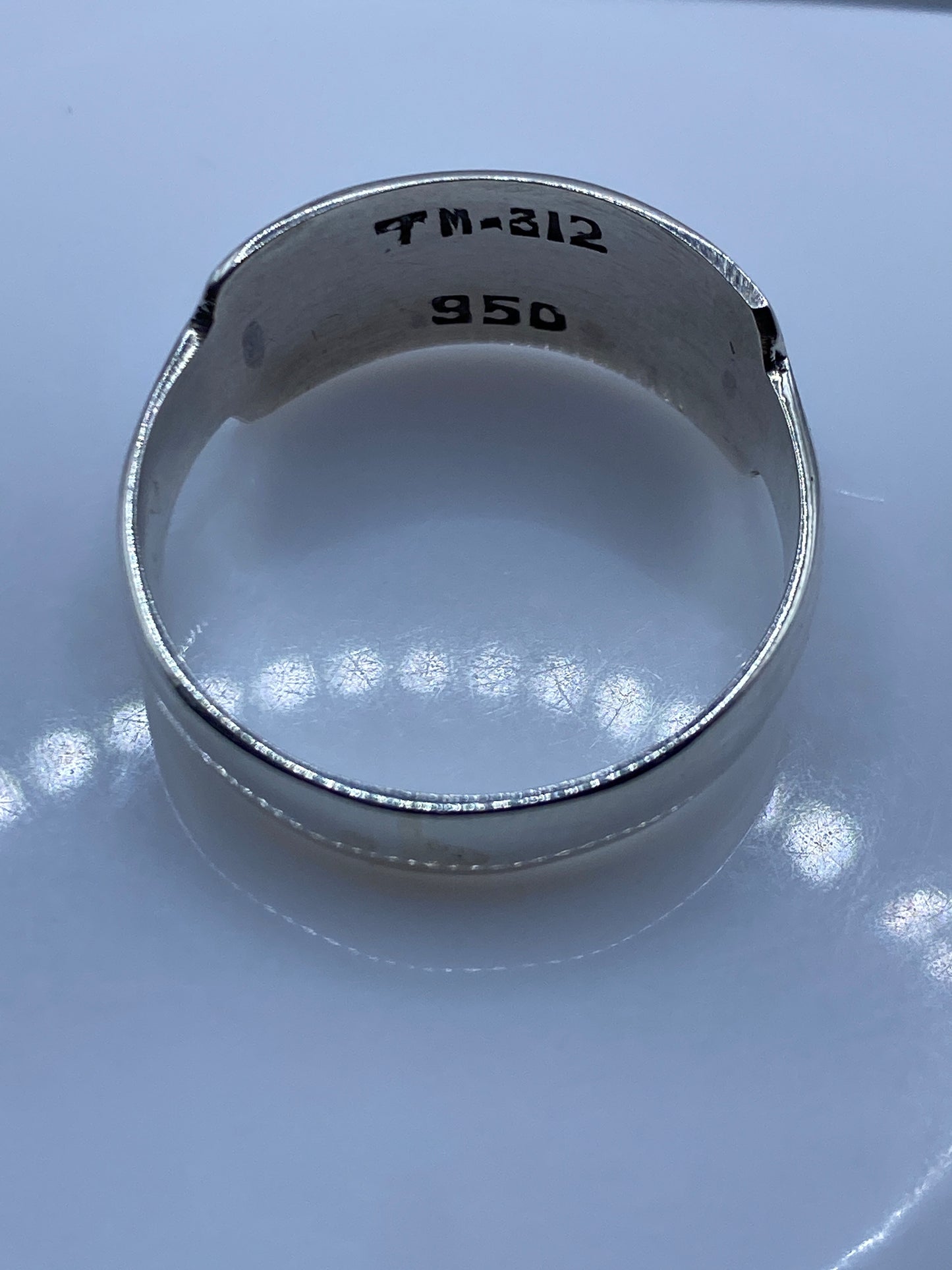 Anillo de Plata .950 Ópalo de Fuego Geométrico — Unisex — foto 5