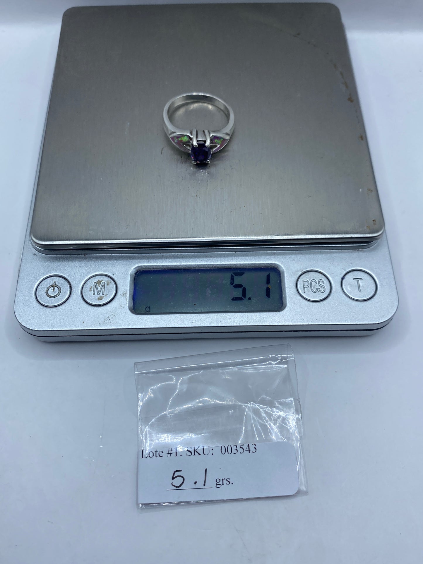Anillo de Plata Ópalo de Fuego Rosa — Diseño Asimétrico Taxco — foto 6