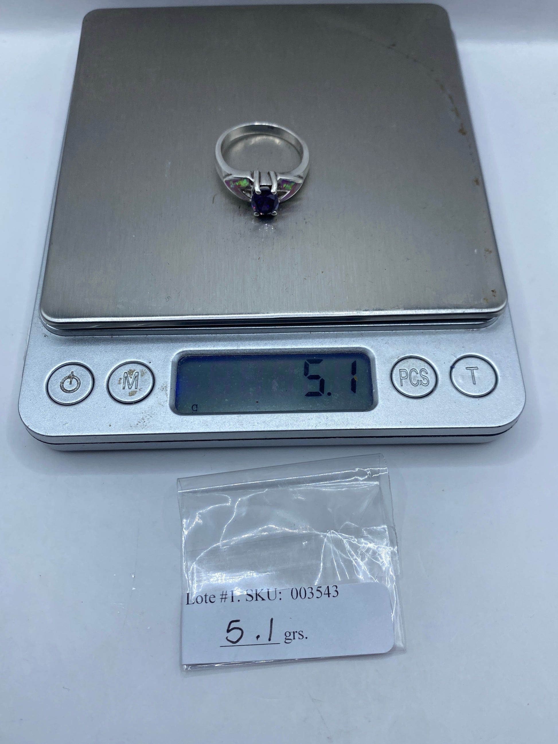 Anillo de Plata Ópalo de Fuego Rosa — Diseño Asimétrico Taxco — foto 6