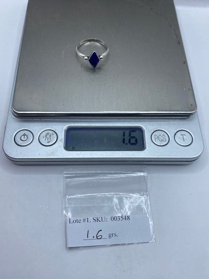 Anillo Solitario Plata .950 Piedra Azul — Minimalista — foto 6
