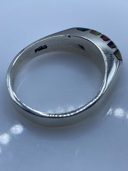 Anillo de Plata Ópalo de Fuego Multicolor — Fuego Natural — foto 5