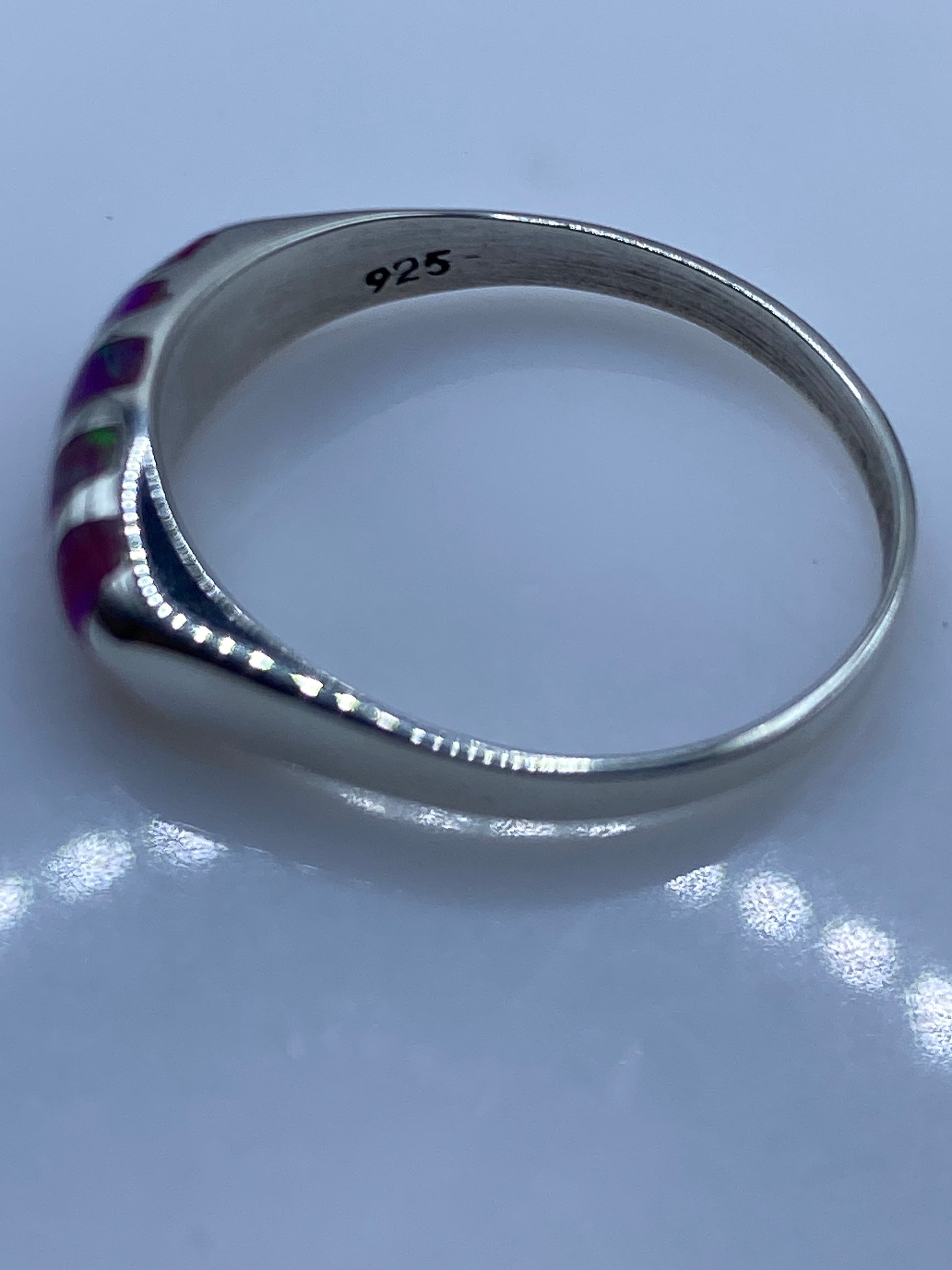 Anillo de Plata Ópalo de Fuego Rosa — Delicado Femenino — foto 5