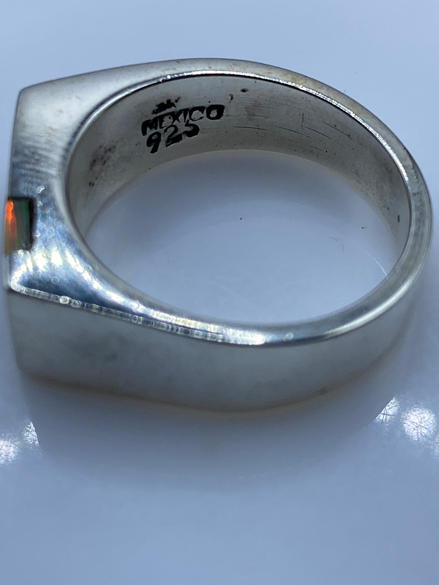 Anillo de Plata Ópalo de Fuego Arquitectónico — Hombre — foto 5