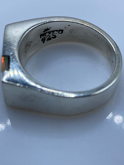 Anillo de Plata Ópalo de Fuego Arquitectónico — Hombre — foto 5