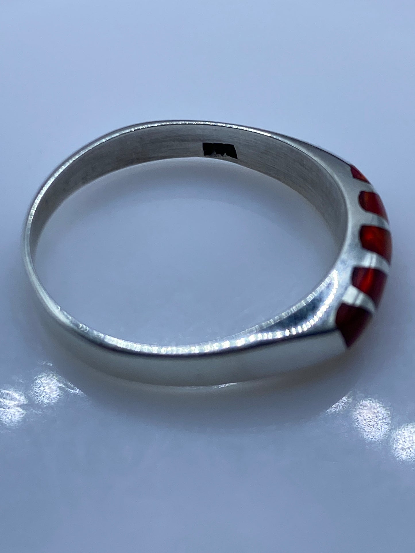 Anillo Plata .950 Ópalo de Fuego Naranja — Diseño Minimalista — foto 5