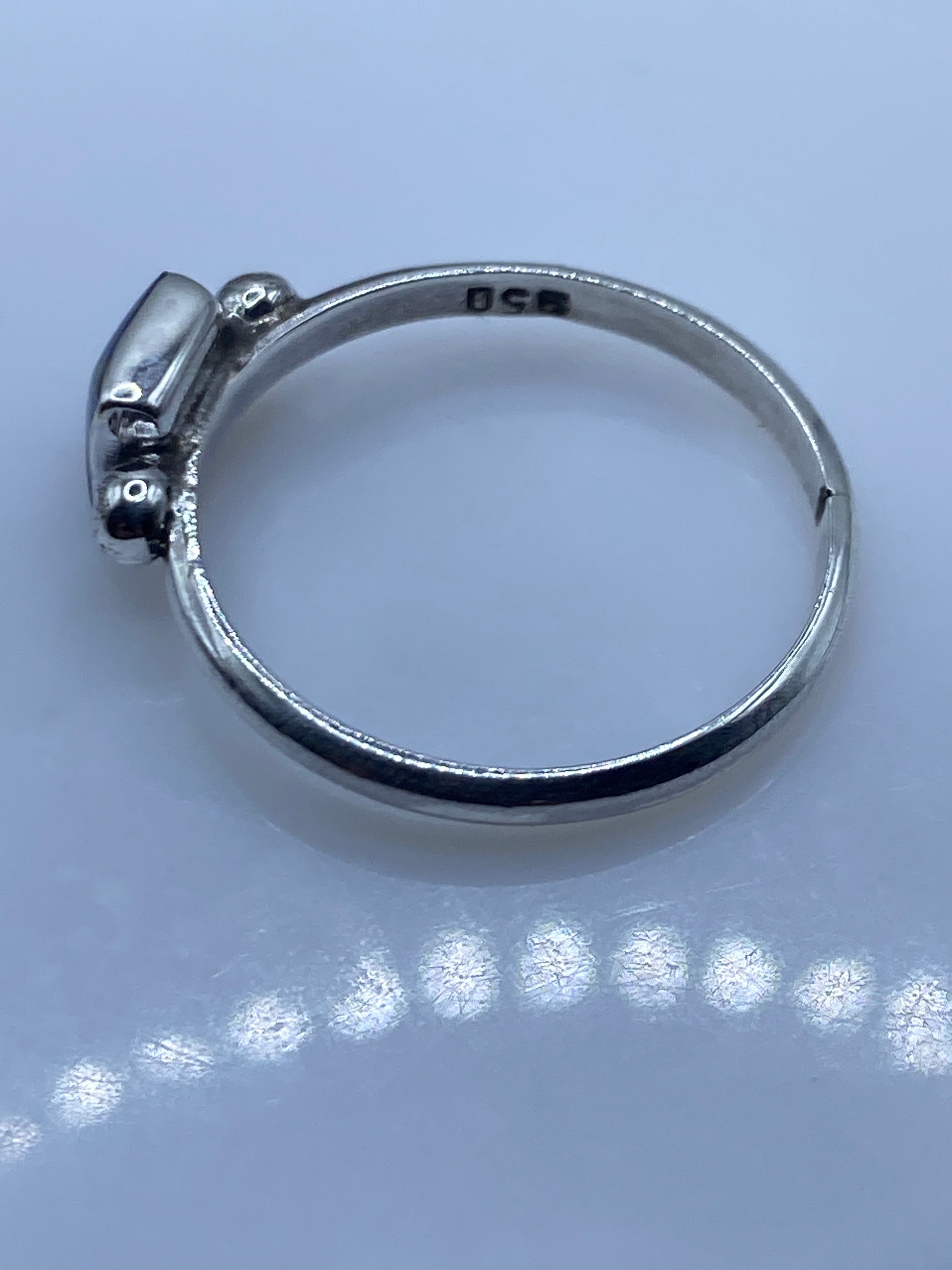 Anillo de Plata Solitario Piedra Azul — Diseño Minimalista — foto 5