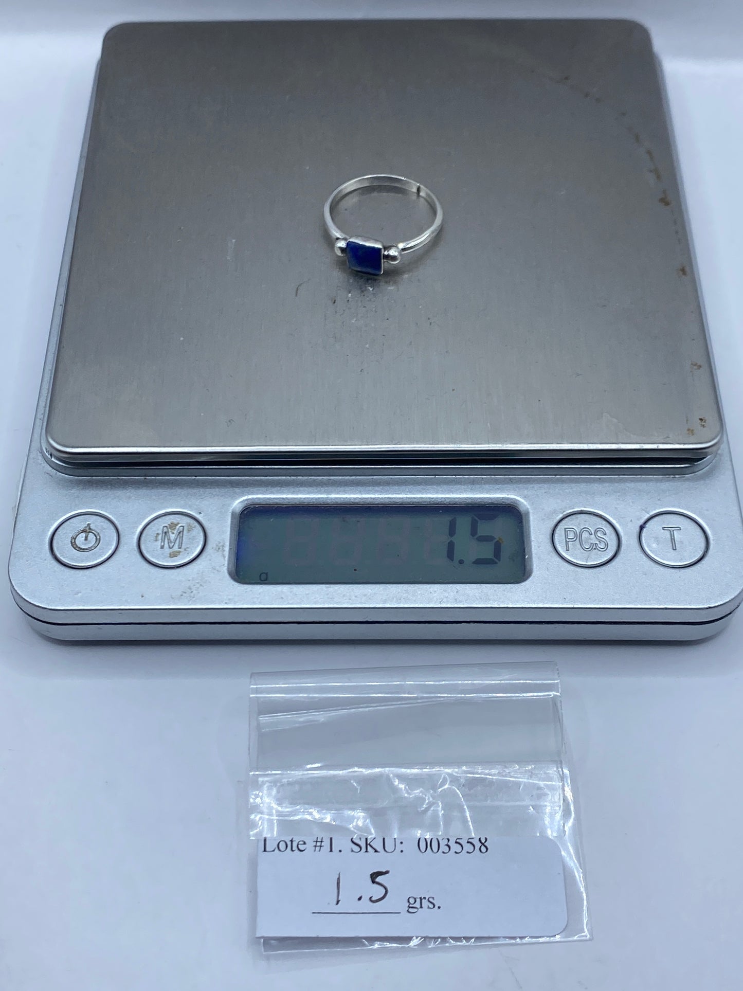 Anillo de Plata Solitario Piedra Azul — Diseño Minimalista — foto 6