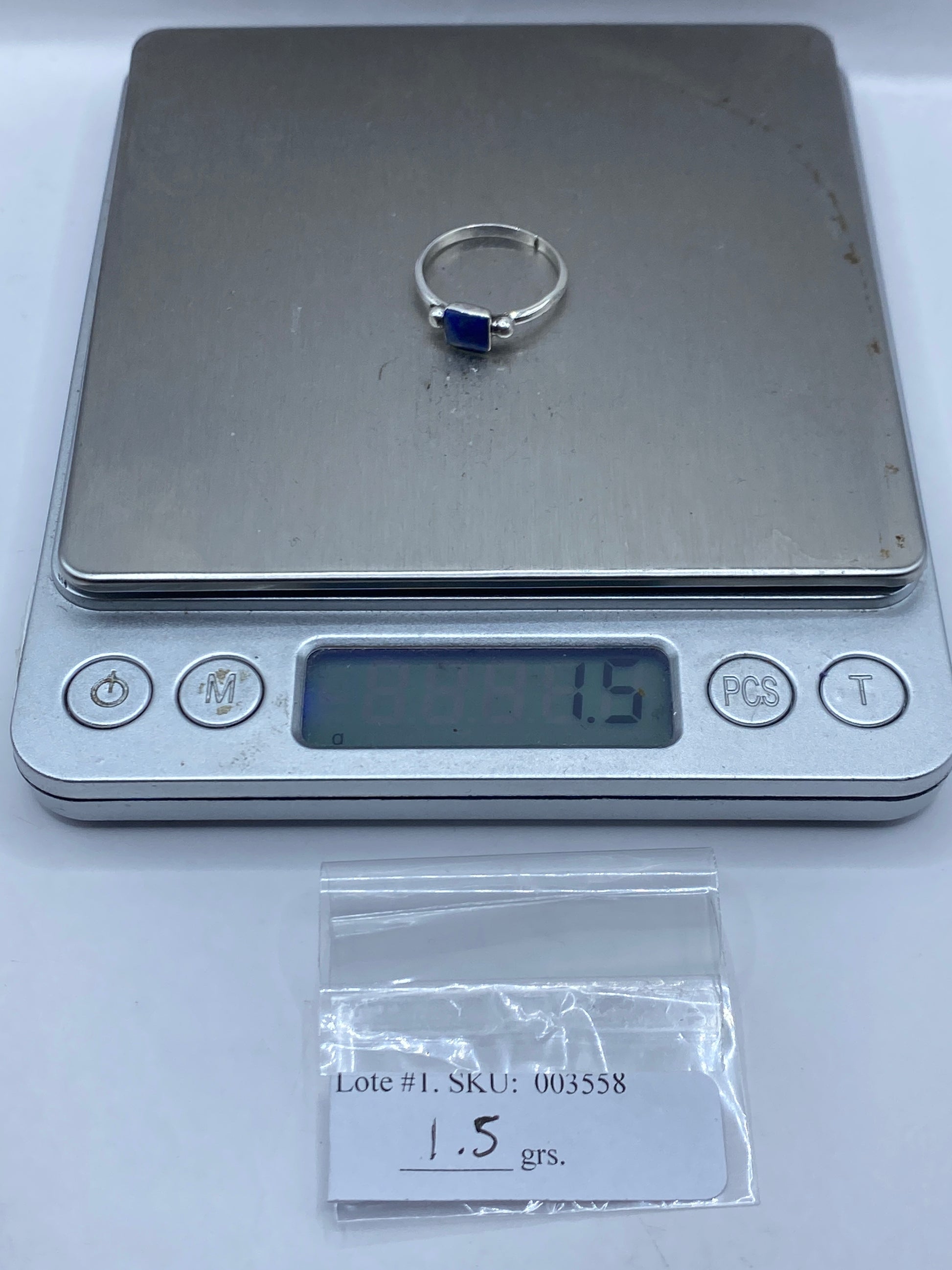 Anillo de Plata Solitario Piedra Azul — Diseño Minimalista — foto 6