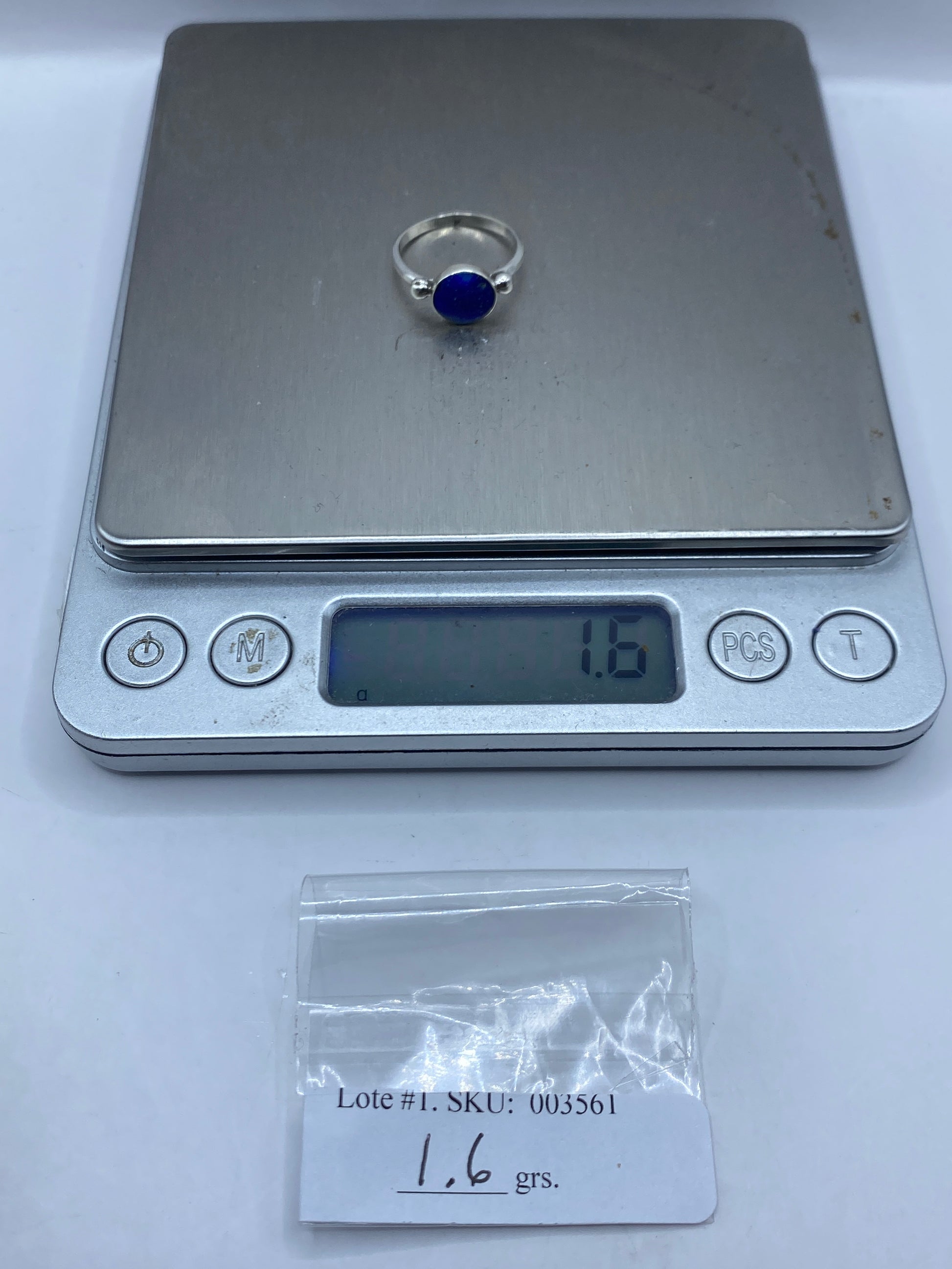 Anillo de Plata con Lapislázuli Azul — Solitario Minimalista — foto 5