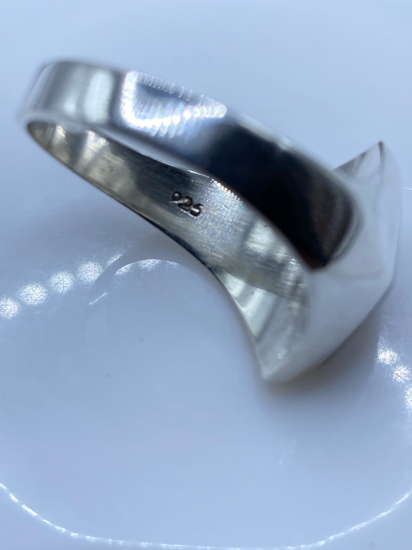 Anillo Ópalo de Fuego Plata .925 — Solitario Masivo — foto 5