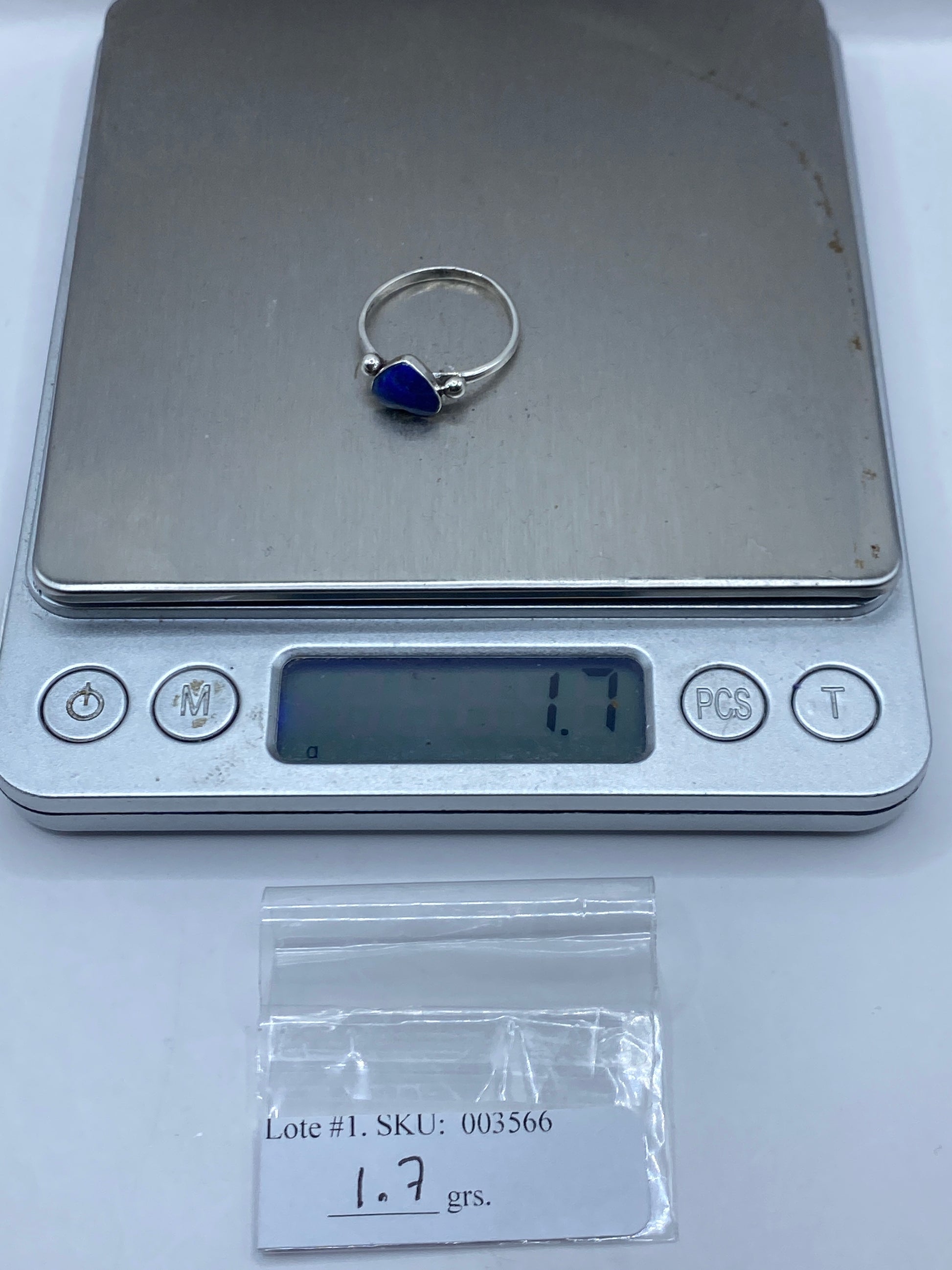 Anillo de Plata .950 Corazón Lapislázuli Azul — foto 5