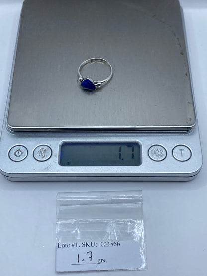 Anillo de Plata .950 Corazón Lapislázuli Azul — foto 5