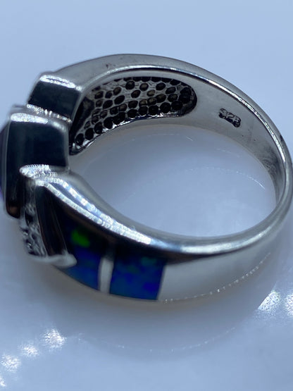 Anillo Plata Ópalo de Fuego Multicolor con Circonias — foto 5