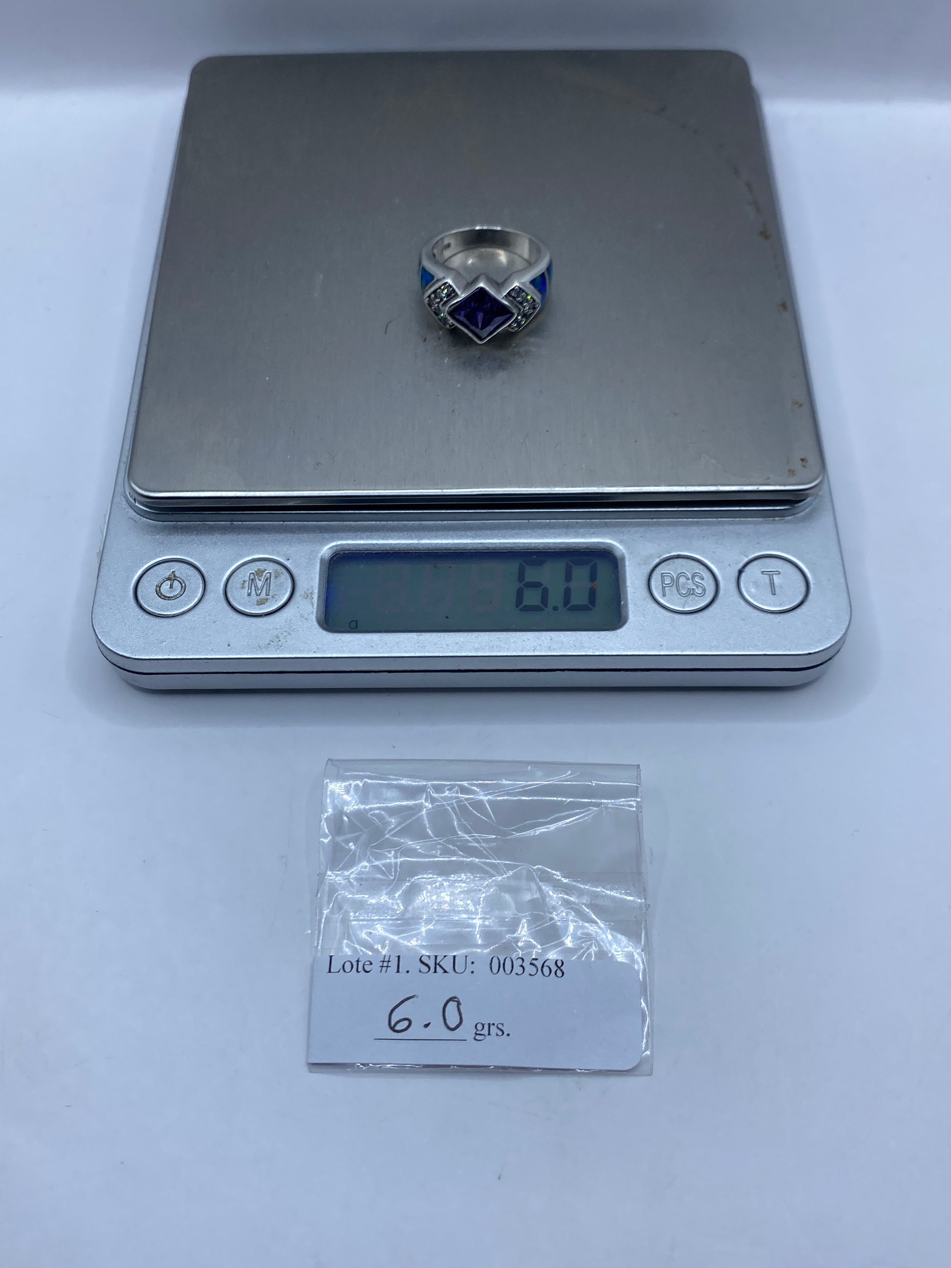 Anillo Plata Ópalo de Fuego Multicolor con Circonias — foto 6