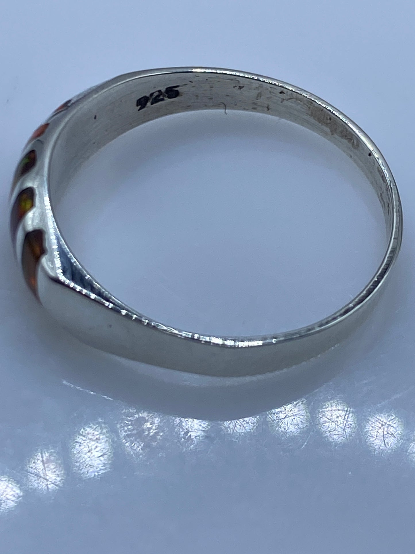 Anillo Plata Ópalo de Fuego Delicado — Solitario Taxco — foto 5