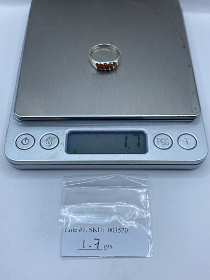 Anillo Plata Ópalo de Fuego Delicado — Solitario Taxco — foto 6