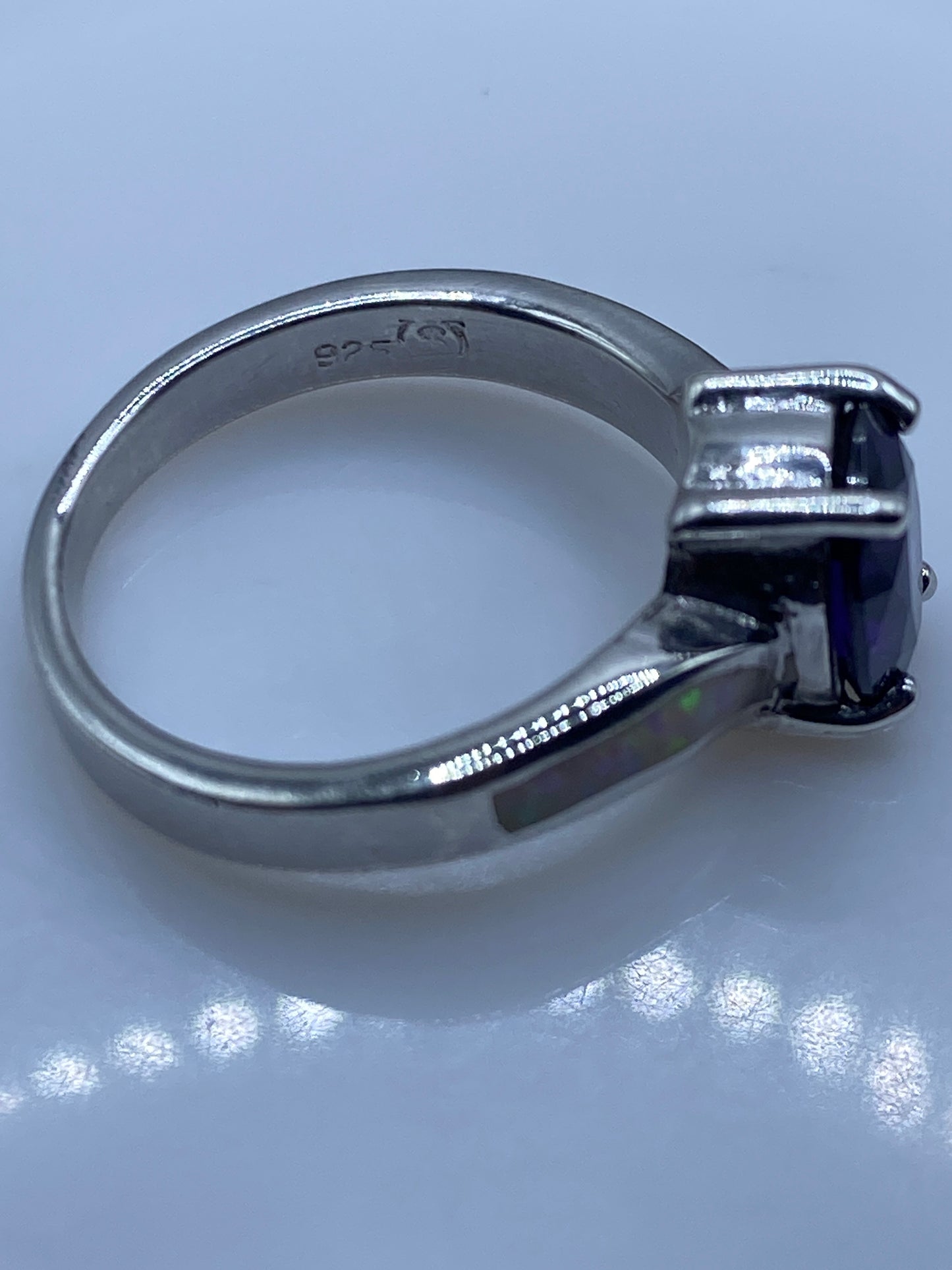Anillo de Plata Ópalo de Fuego Solitario — Diseño Exclusivo — foto 5