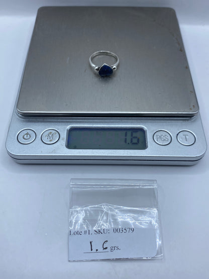 Anillo de Plata Lapislázuli Azul — Solitario Minimalista — foto 6