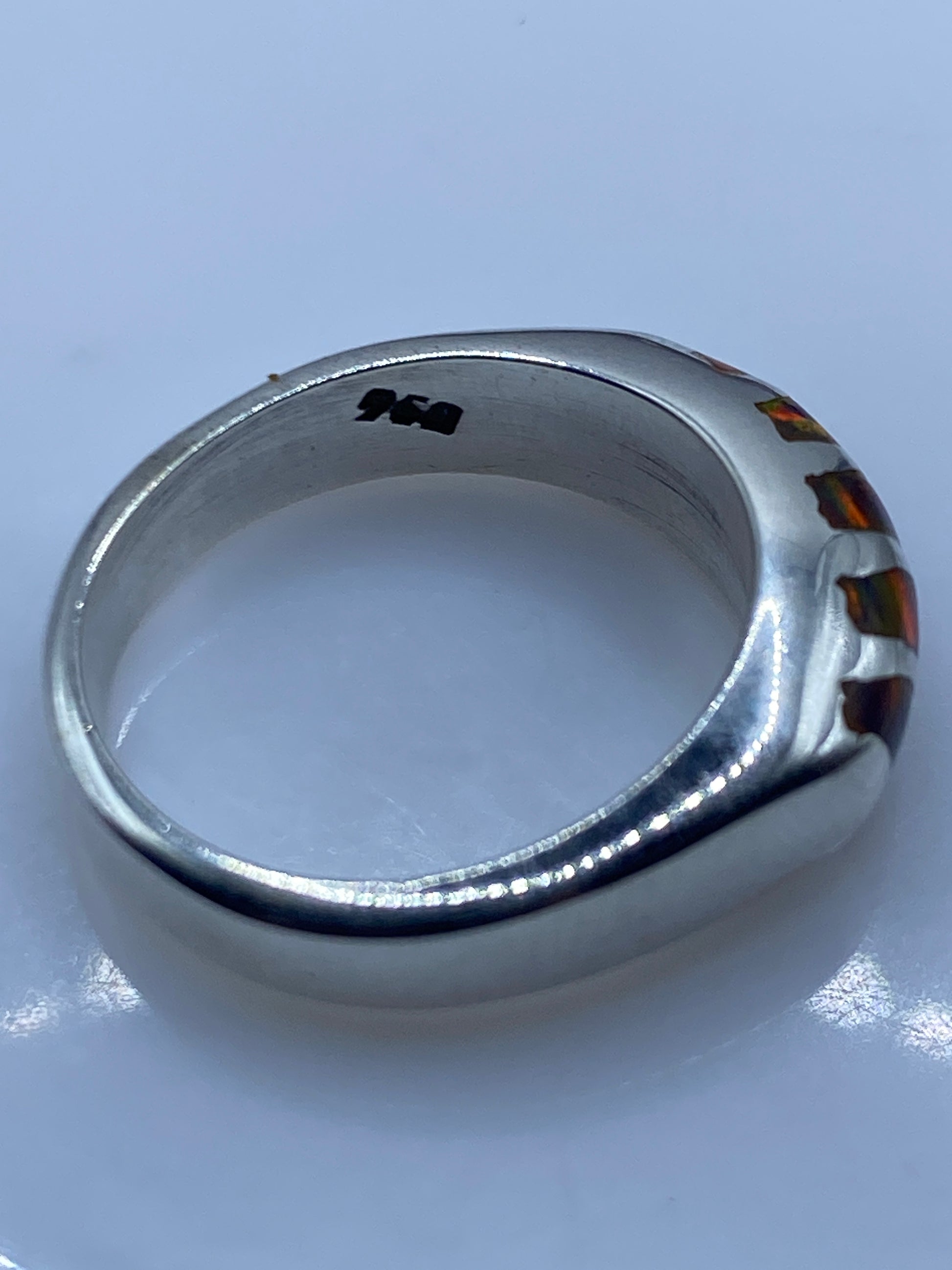 Anillo de Plata Ópalo de Fuego Multicolor Talla 5 — foto 5