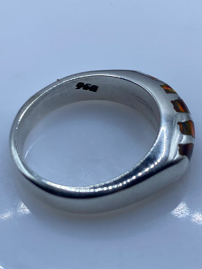 Anillo de Plata Ópalo de Fuego Multicolor Talla 5 — foto 5