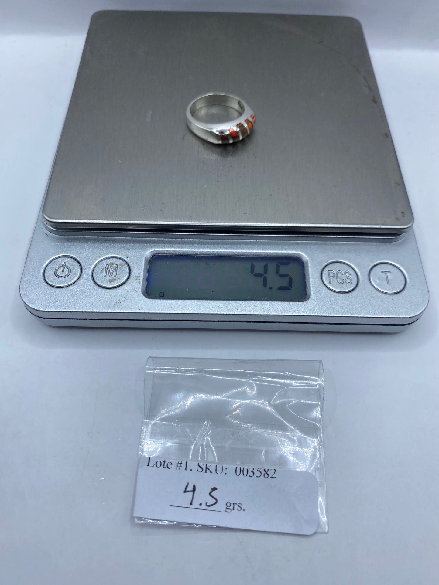 Anillo de Plata Ópalo de Fuego Multicolor Talla 5 — foto 6