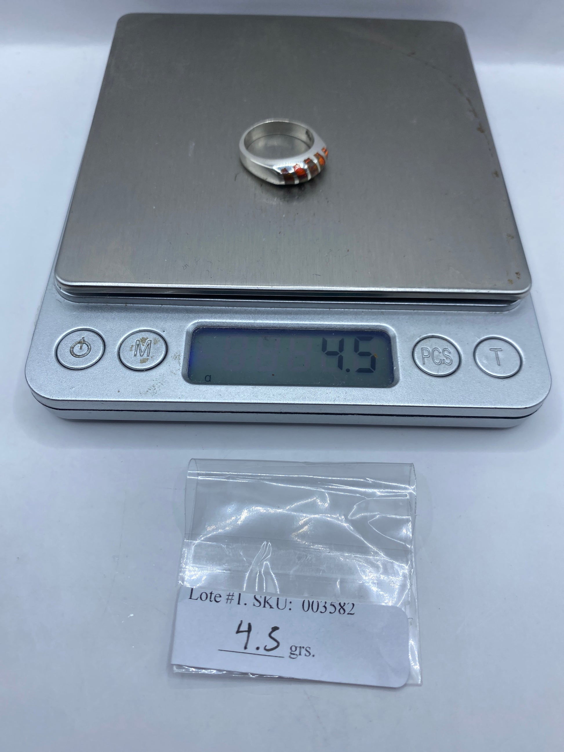 Anillo de Plata Ópalo de Fuego Multicolor Talla 5 — foto 6