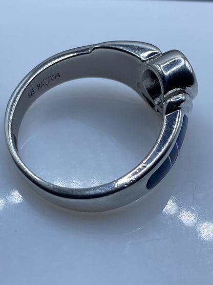 Anillo de Plata Ópalo de Fuego Azul — Diseño Moderno Taxco — foto 5