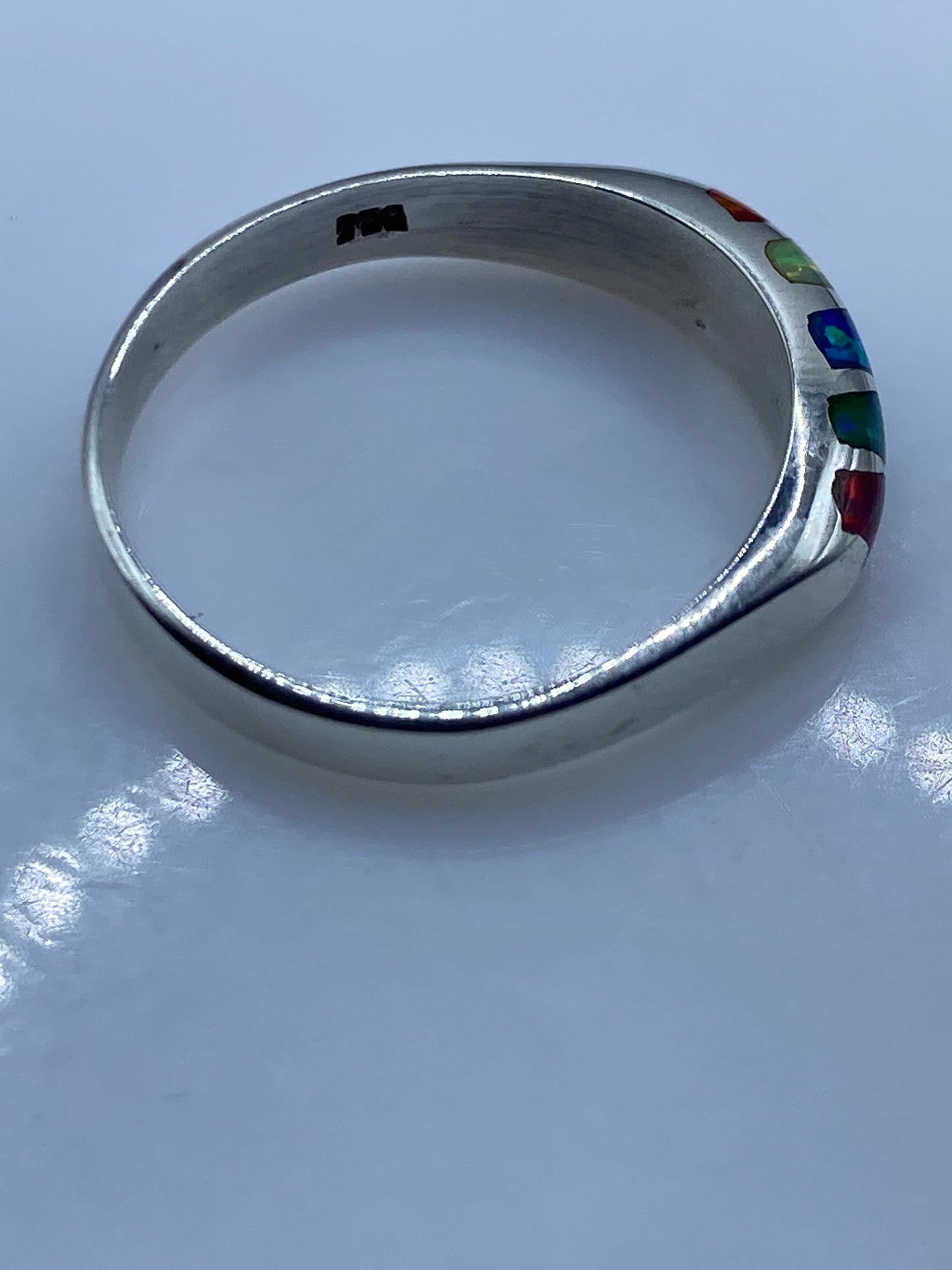 Anillo de Plata .950 Ópalo de Fuego Multicolor — Unisex — foto 5