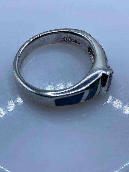 Anillo de Plata Ópalo de Fuego Banda Ancha — Moderno — foto 5