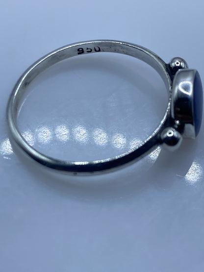 Anillo de Plata .950 Lapislázuli Azul — Solitario Minimalista — foto 5