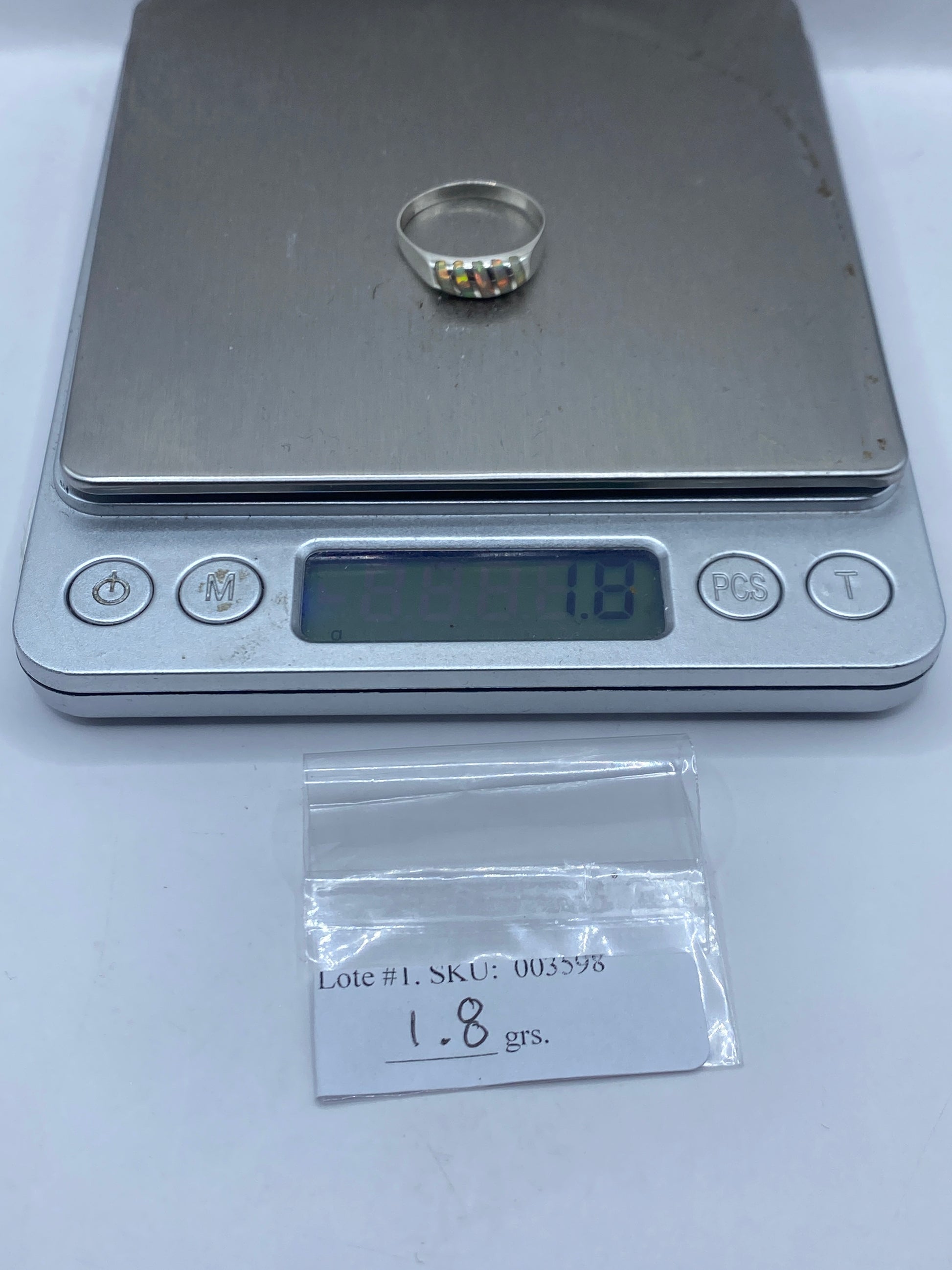 Anillo de Plata .950 Ópalo de Fuego Minimalista — foto 6