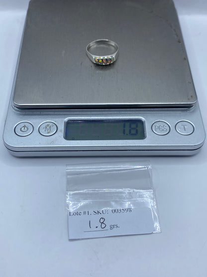Anillo de Plata .950 Ópalo de Fuego Minimalista — foto 6