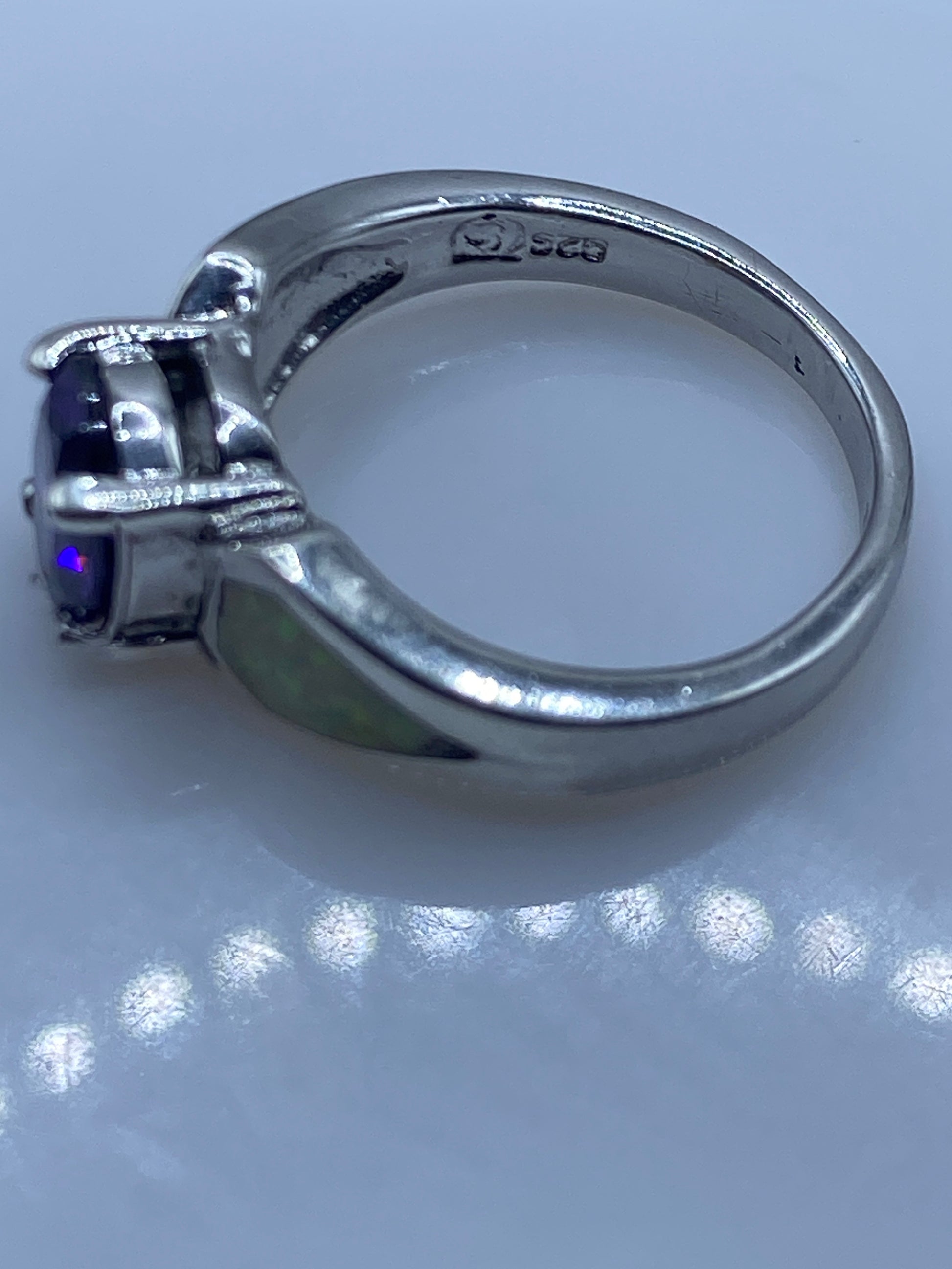 Anillo de Plata Ópalo de Fuego Solitario — Diseño Artesanal Taxco — foto 5