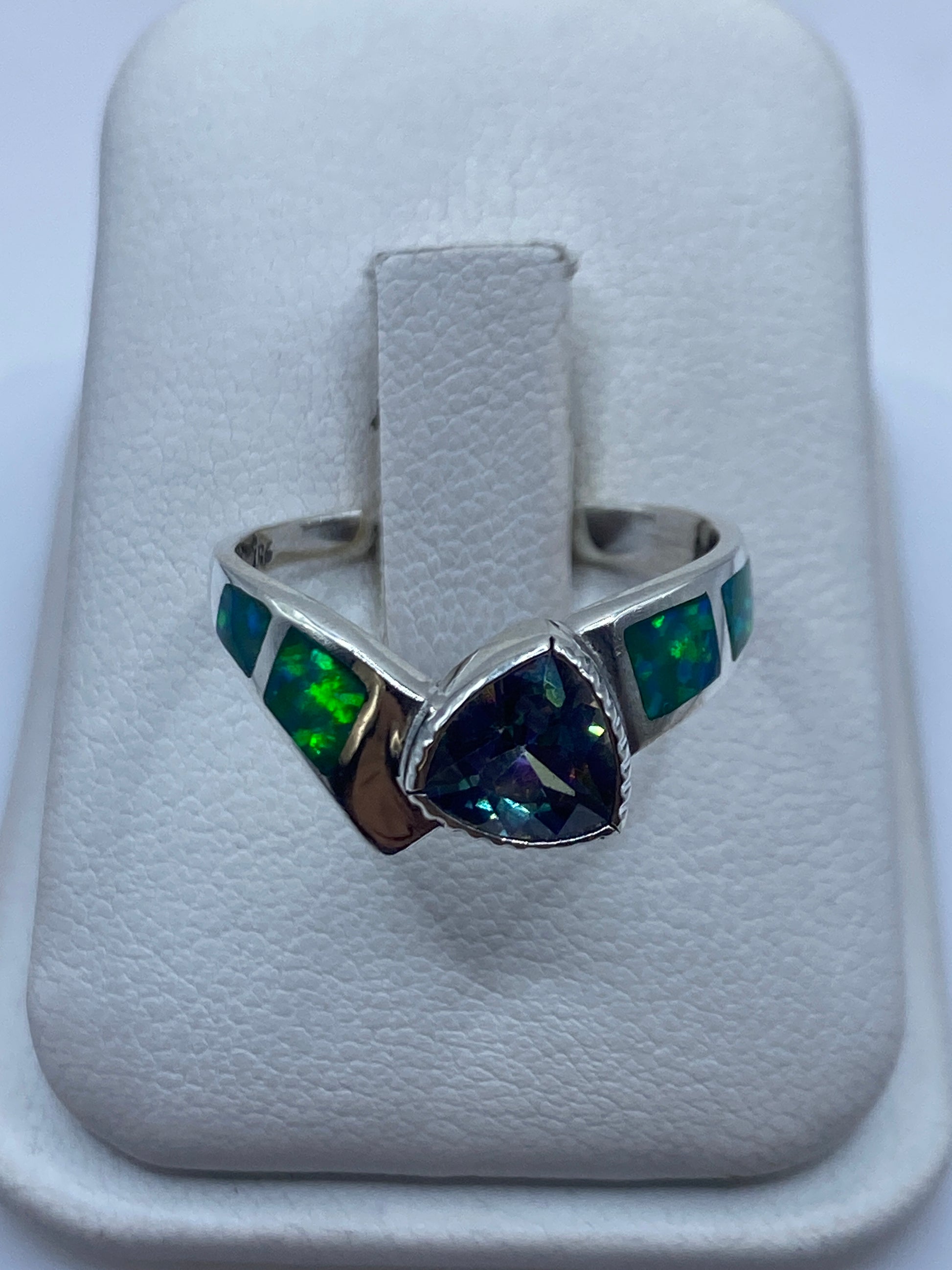Anillo de Plata Ópalo de Fuego Verde Limón — Diseño Único Taxco — foto 1