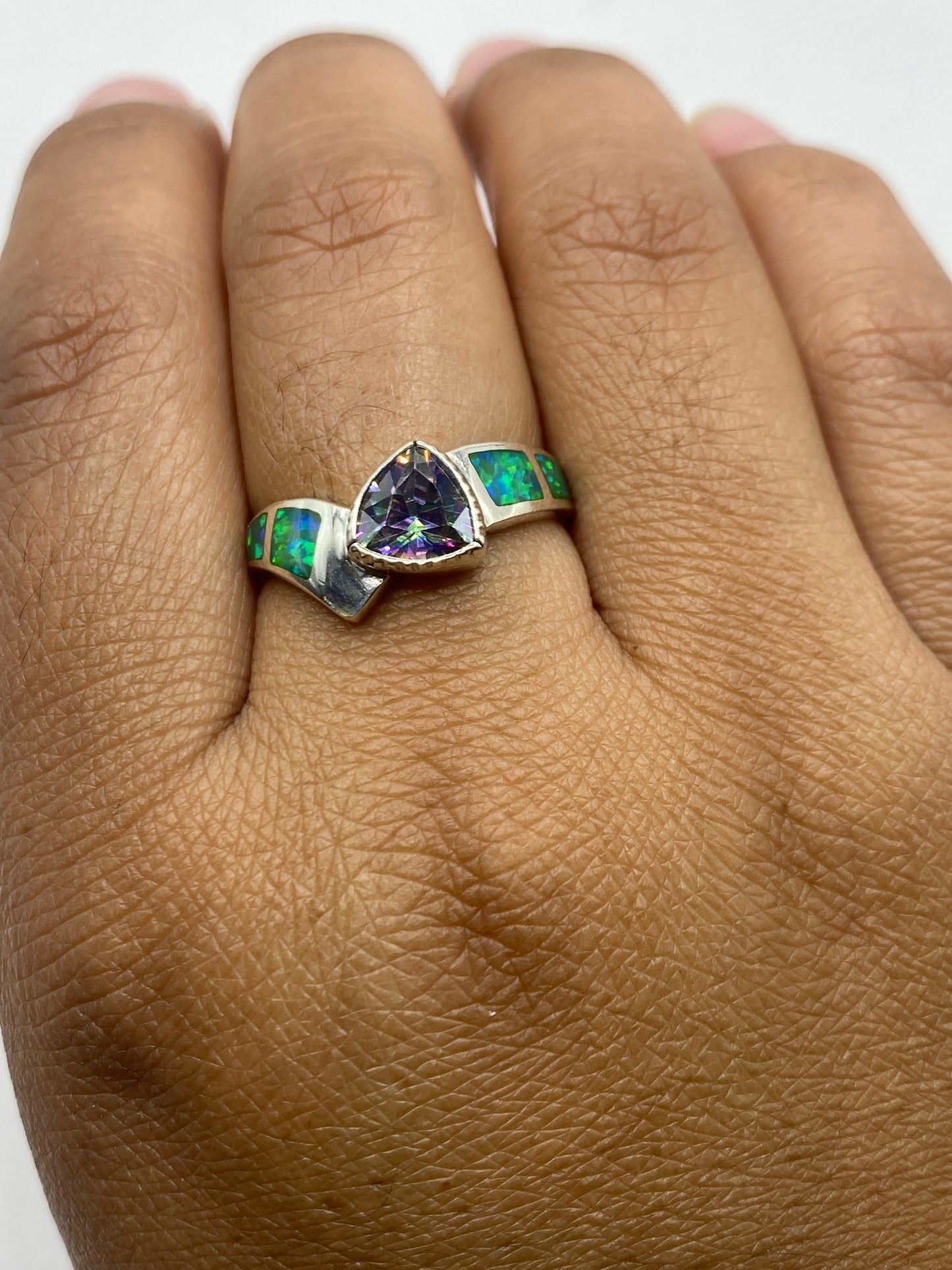 Anillo de Plata Ópalo de Fuego Verde Limón — Diseño Único Taxco — foto 4