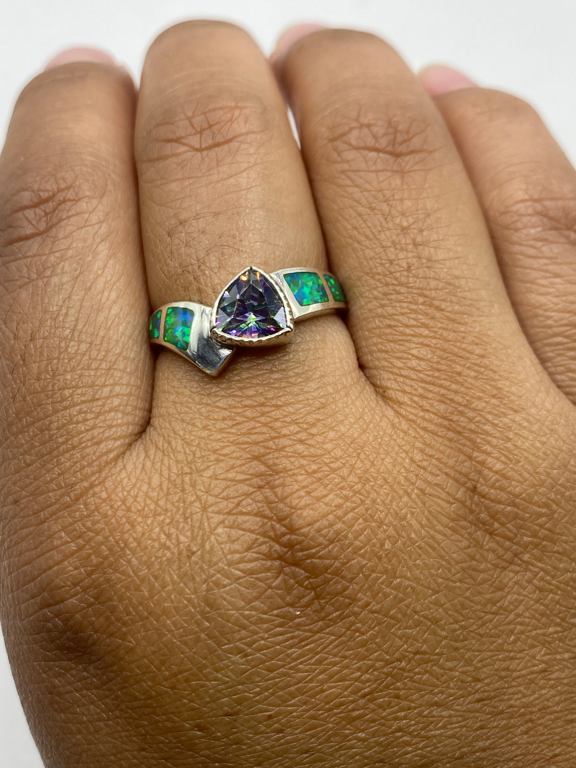 Anillo de Plata Ópalo de Fuego Verde Limón — Diseño Único Taxco — foto 4